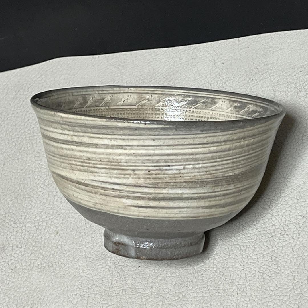 Amazon.co.jp: 清水武 三島 印花茶碗 共箱 万古焼 萬古焼 三島手 三島